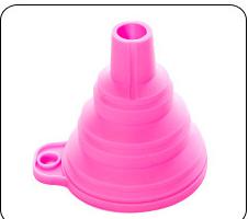 Silikonowy składany lejek spożywczy silikonowy składany teleskopowy lejek z długą szyjką dozownik cieczy mały lejek: różowy