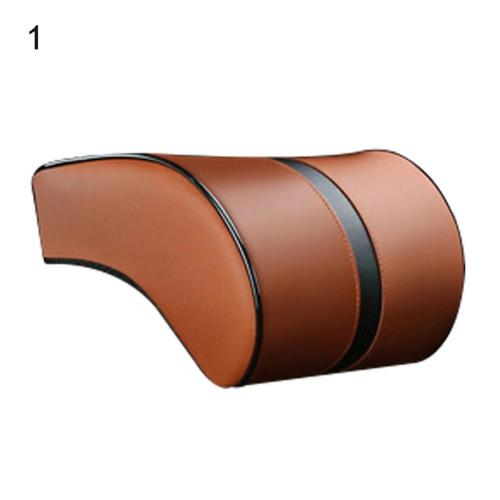 Car Memory Foam Travel Comfortable Neck Headrest Pillow Lumbar Support Cushion: Brown Headrest