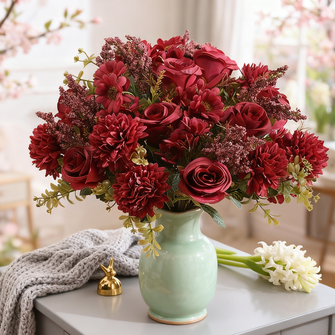 Kunstbloemen Bruidsboeket met rozenkrans Bruiloft Buiten Tuin Huisdecoratie DIY Cadeaus Accessoire