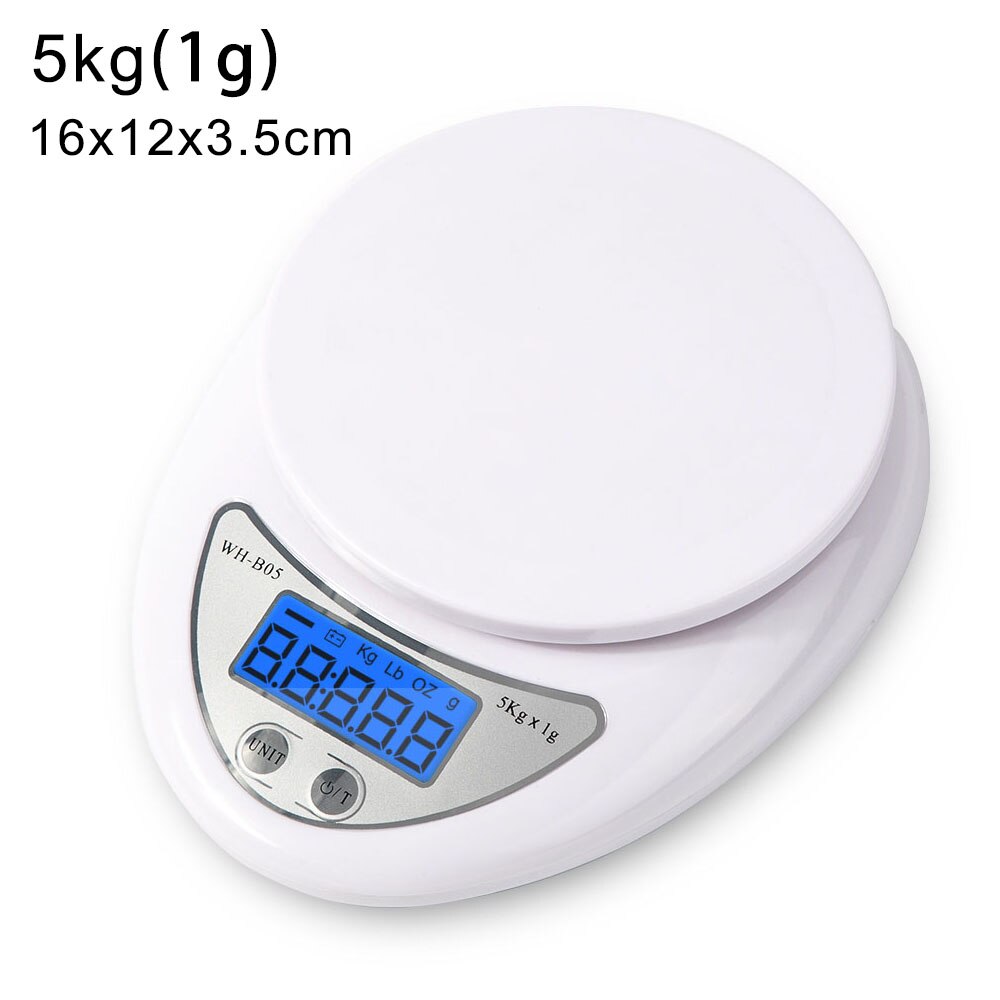 5kg 1kg LCD Digital Scale For Kitchen Food Precise Portable Cooking Scale Baking Scale Balance Measuring Weight: 5kg