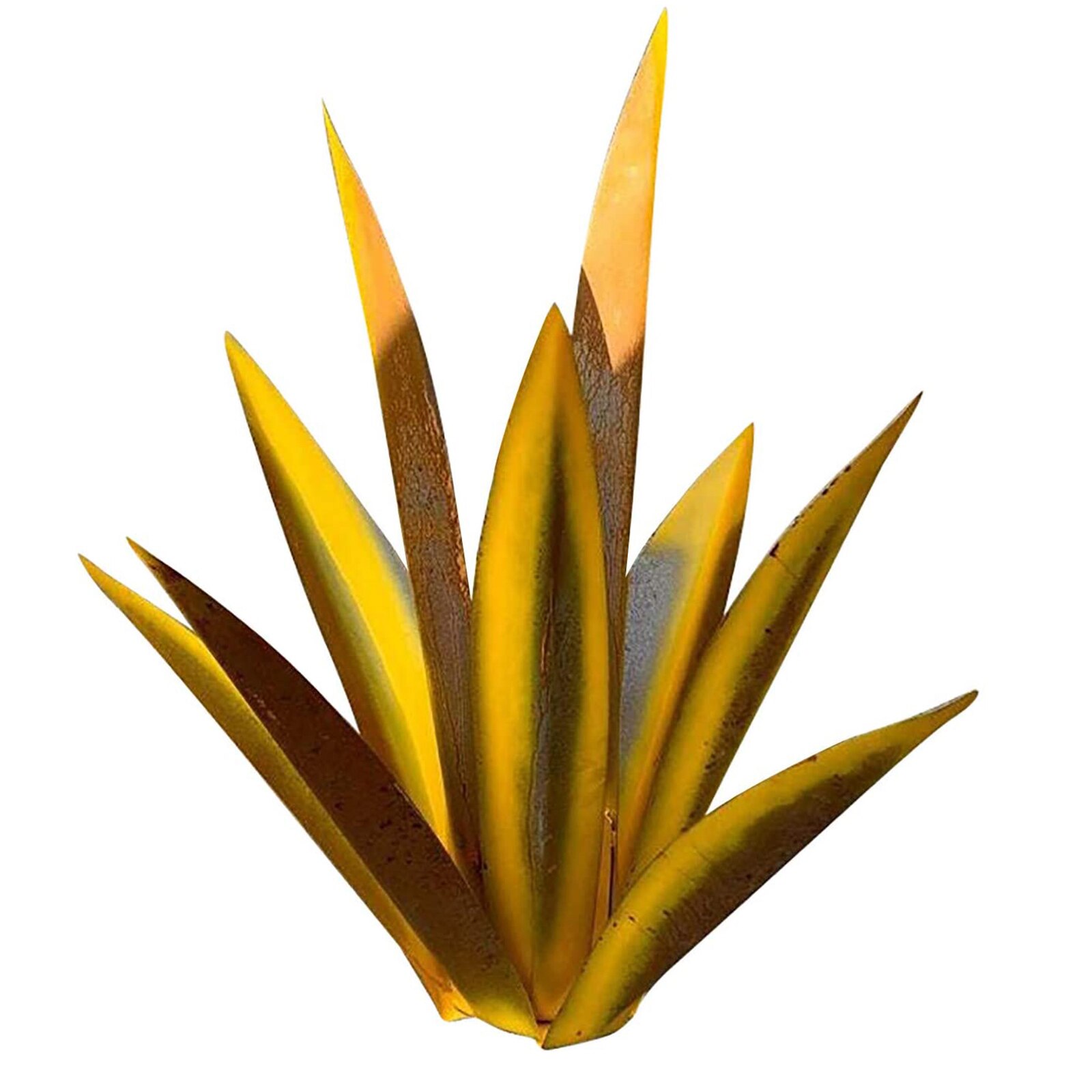 Rustic Tequila Plant Sculpture, Hand Painted Metal Agave Ornaments, Iron Art Decor Figurines for Garden Yard Lawn Patio Outdoor: Gold