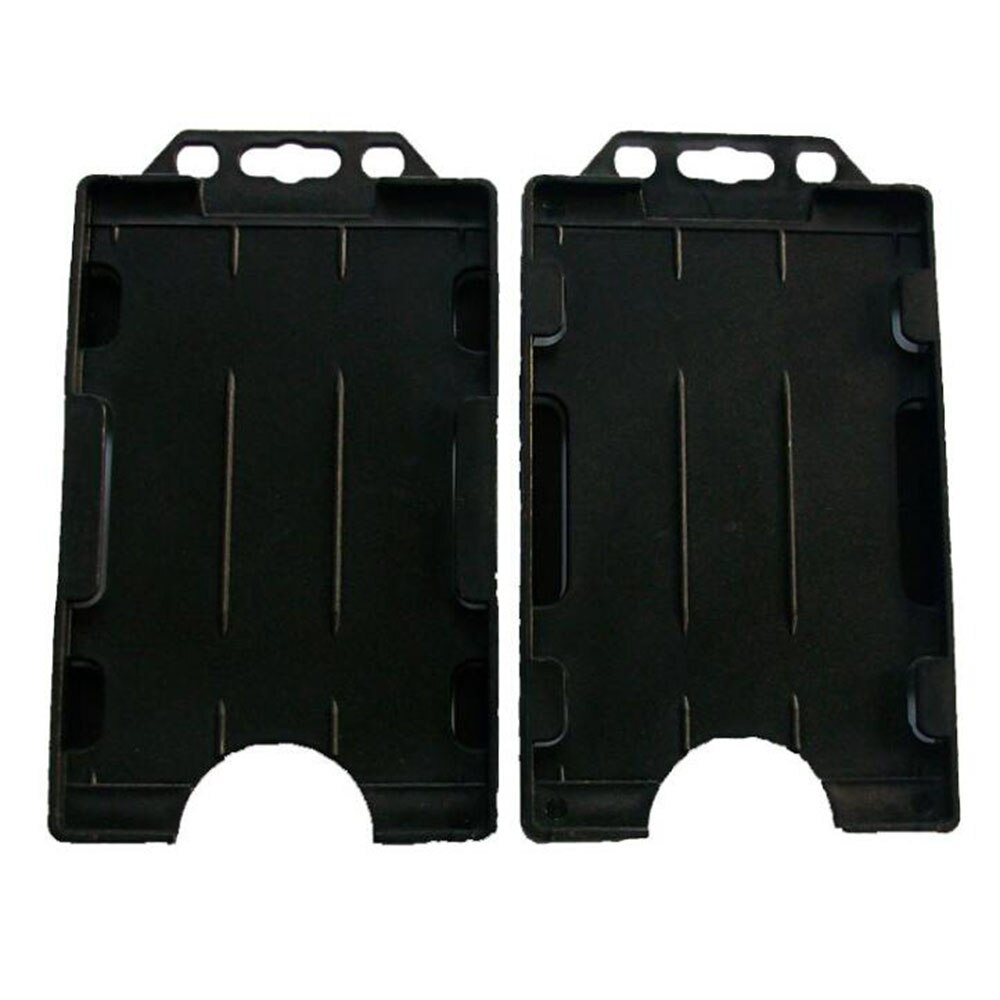 XRHYY-portatarjetas de identificación rígido de cara abierta, soporte Vertical de doble uso, doble cara, 2 unidades: Negro