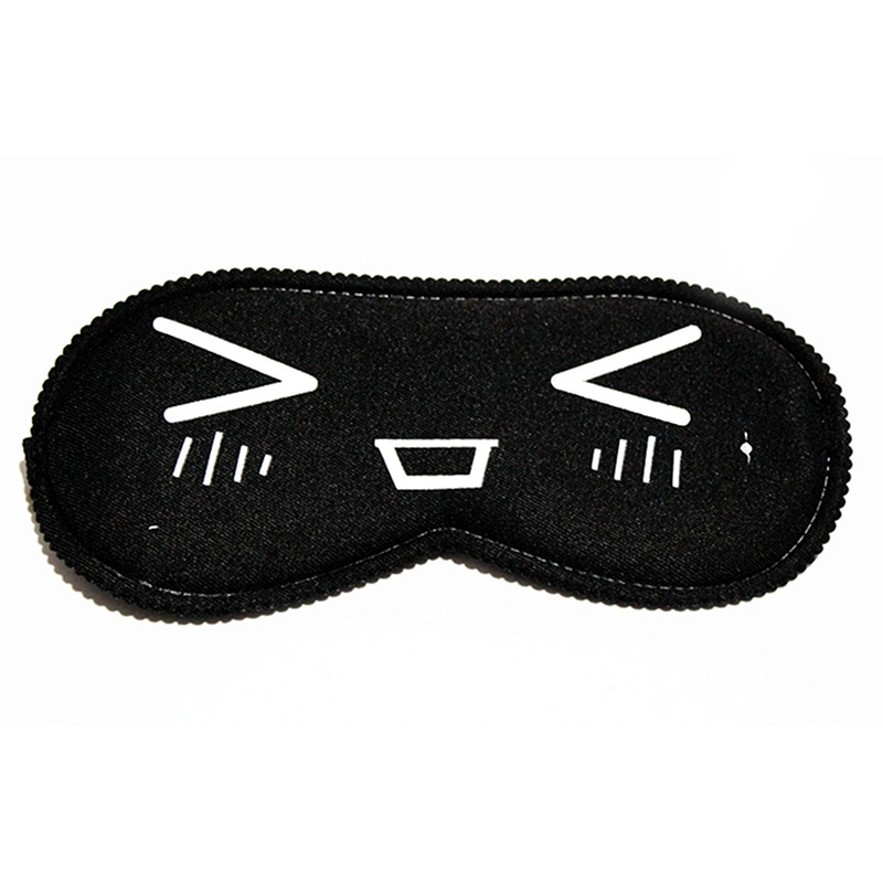 Cute black mask cartoon pattern sleeping eye mask Eyeshade Cover Shade Eye Patch girls Portable Blindfold Travel Eyepatch