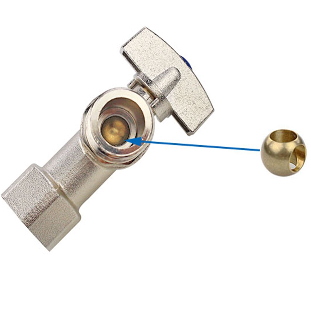 Full Copper Thickening 4 Points Female Thread Angle Valve Large Flow Rate 1/2 Thread Triangle Valve Right Angle Ball Valve