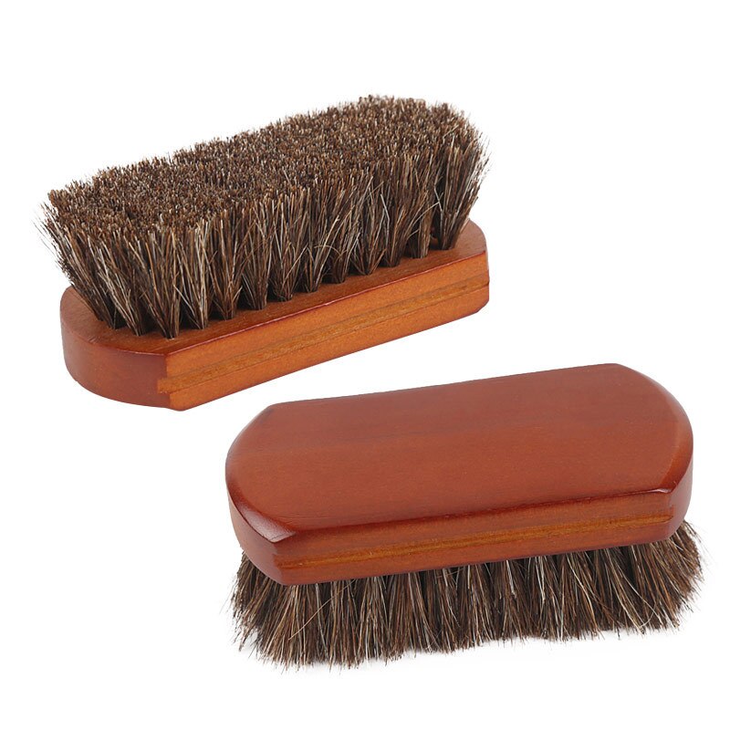 Crin de caballo zapato cepillos con pelo de caballo de cerdas para botas de zapatos de cuero de cuidado de limpieza cepillo de gamuza botas de nobuk JJJQJ27