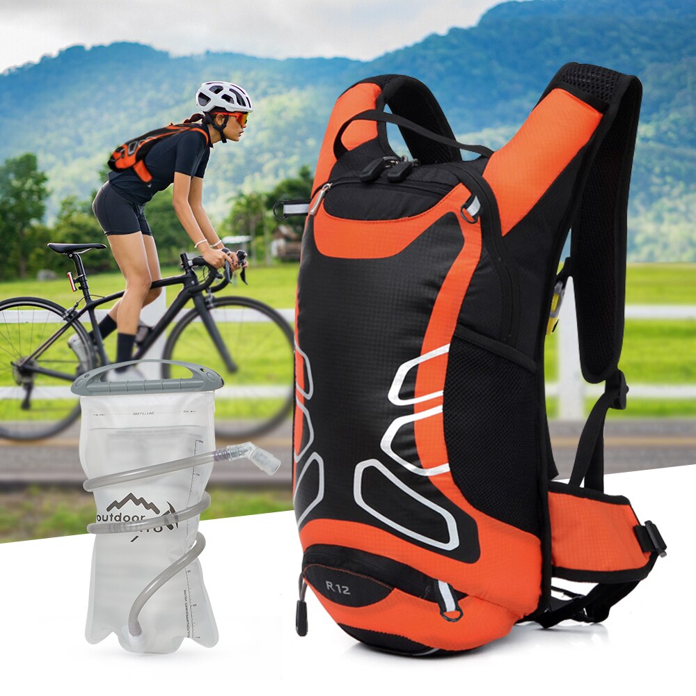 Ultra-light 15-liter bicycle backpack, mountain (MTB) or road bike cycling water bag, 2 liter water bag