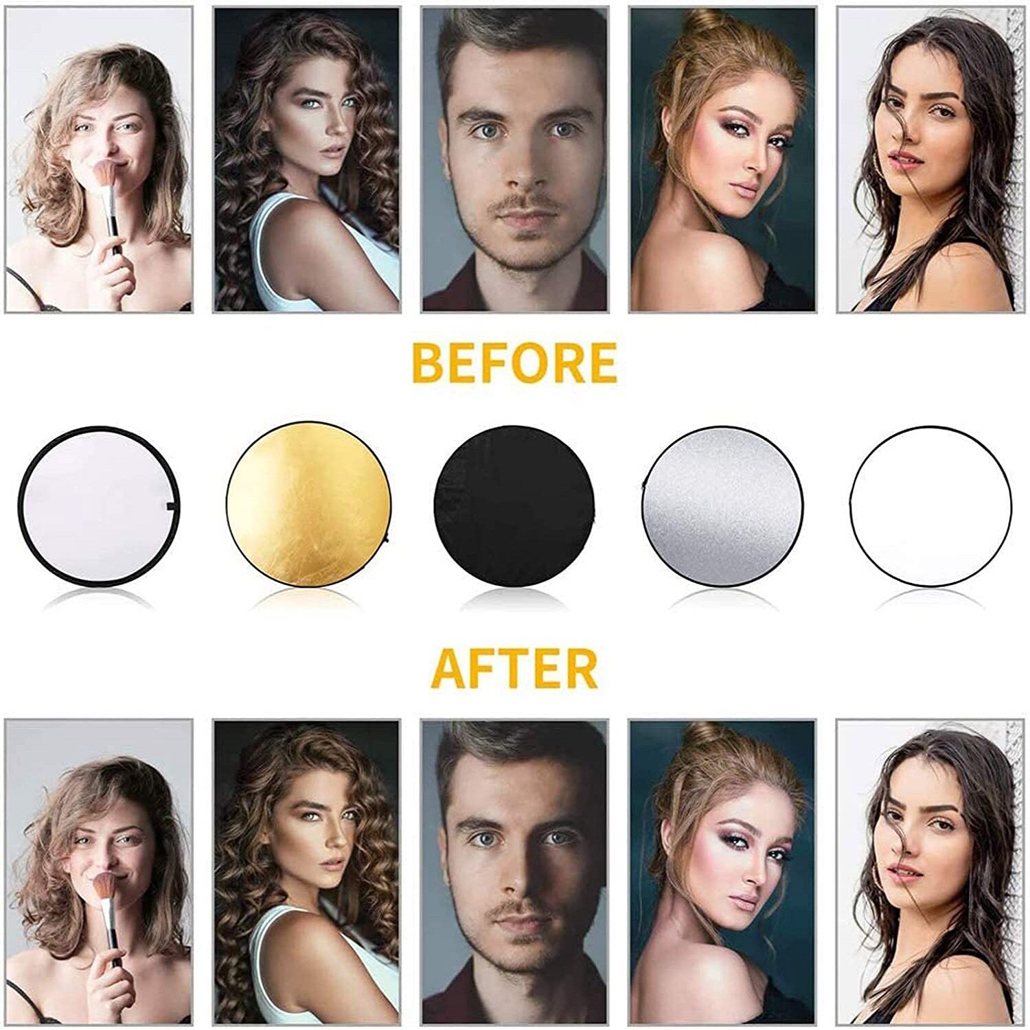 32" 80cm 5 In 1 Portable Collapsible Light Round Photography Photo Reflector For Studio Multi Photo Outdoor Studio Transluc
