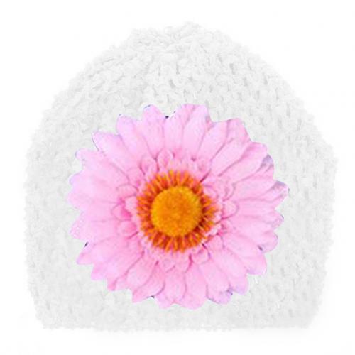 Kindermutsen baby lente herfst realistische zonnebloem holle haak elastische tulband muts muts foto prop zonnehoed buitenmuts кепка: Wit