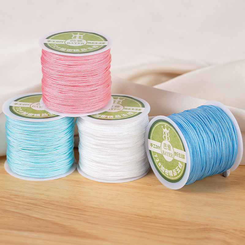 Juego de cables de nailon con nudo chino, cuerdas de macramé, pulsera, collar, cuerda trenzada para bricolaje, borlas, cuentas, línea de cuerda Shamballa