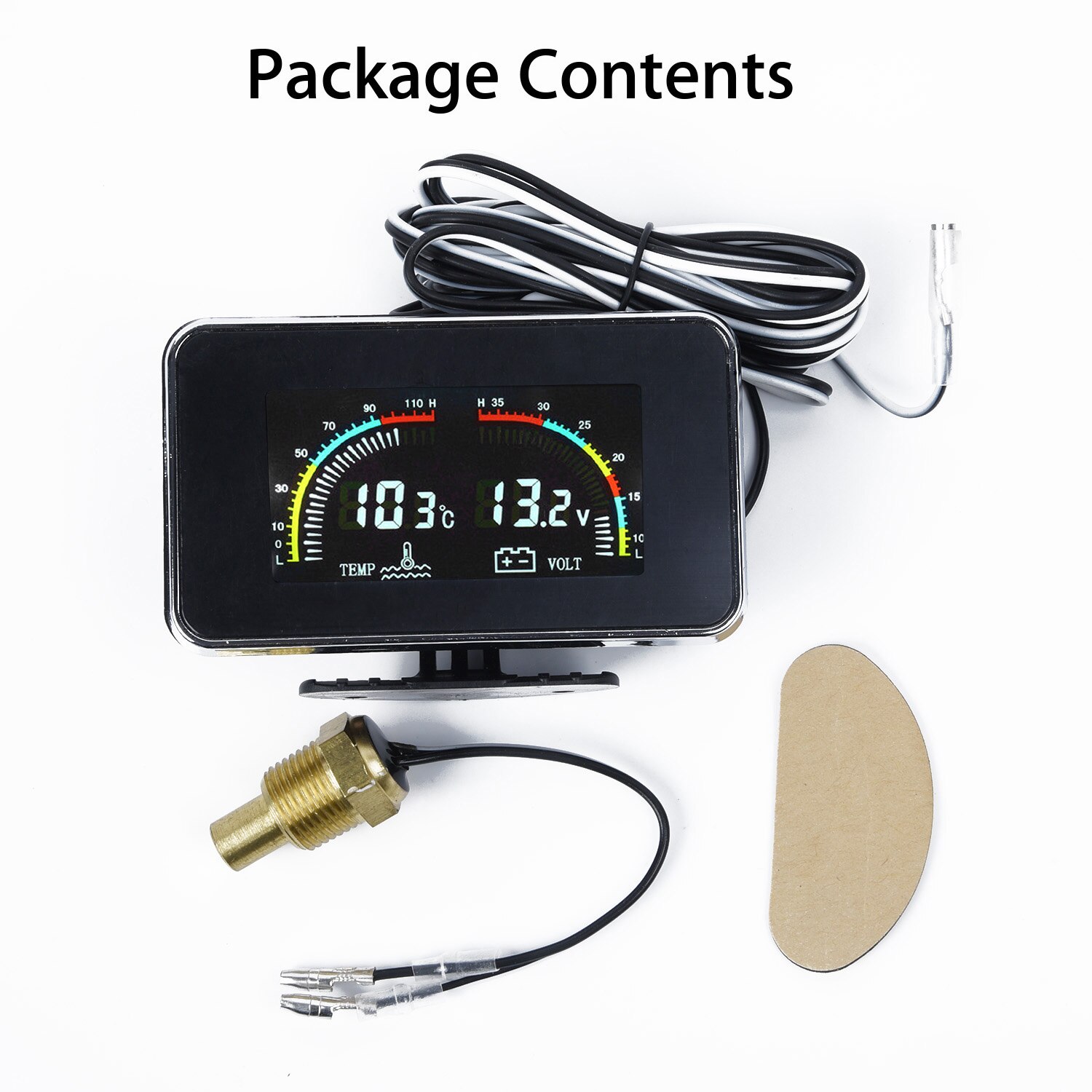 12V/24V Water Temp Gauge Sensor Digital Display Temperature Overheat Kits LCD Volt Meter Universal Auto SUV