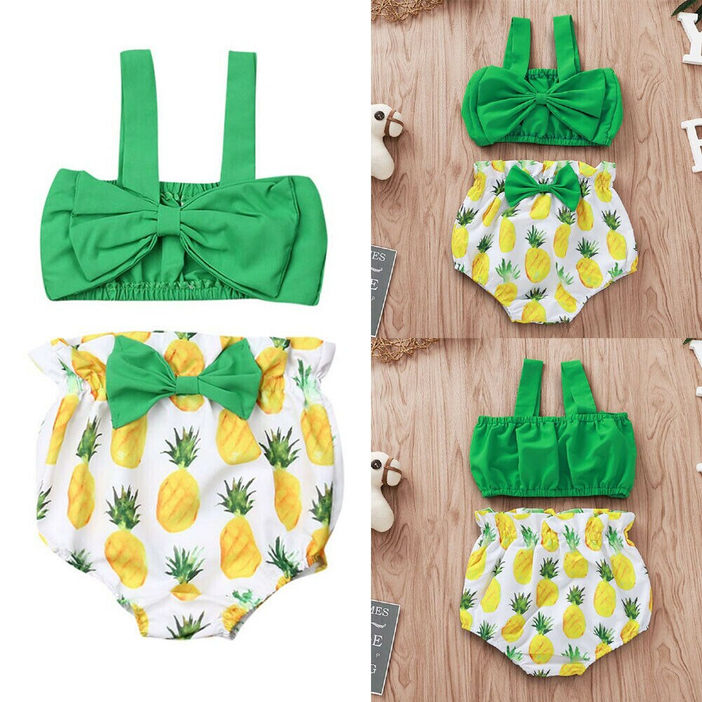 0-24 måneder ananas barn baby piger bikini sæt badetøj badedragt strand wear børn badedragt todelte dragter