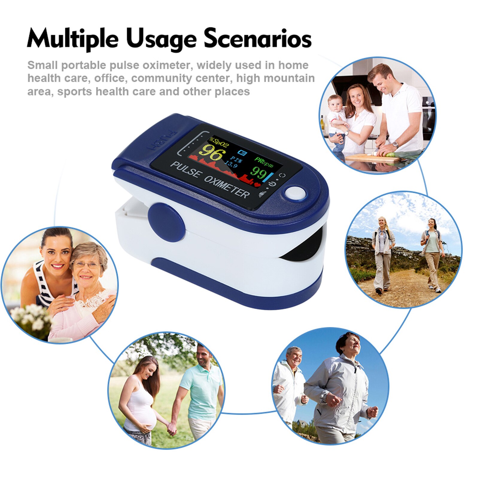 Digital Finger Pulse Oximeter Blood Oxygen Monitor Oxygen Saturation Monitor OLED Display without Battery MINI Oximetro