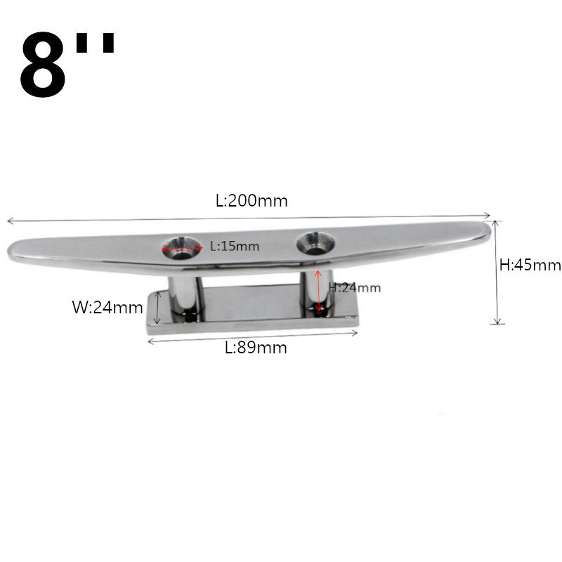 thumbnail image 2 of Boatfittings 316 Stainless Steel Boat Cleat – 4-Hole, Polished Finish, Free Shipping 2 of 4