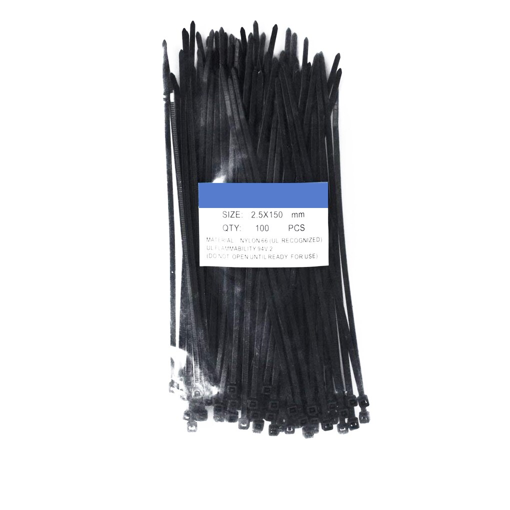 100 stk. 200mm selvlåsende nylon kabelbindere plast lynlås wire bindende wrap stropper værktøj 8 farver: No7