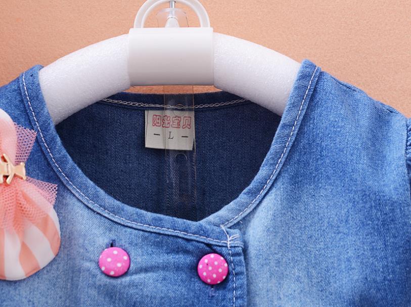 Korean style baby girl princes denim jackets spring autumn lace patchwork bow outerwear children coats cotton clothes ws243