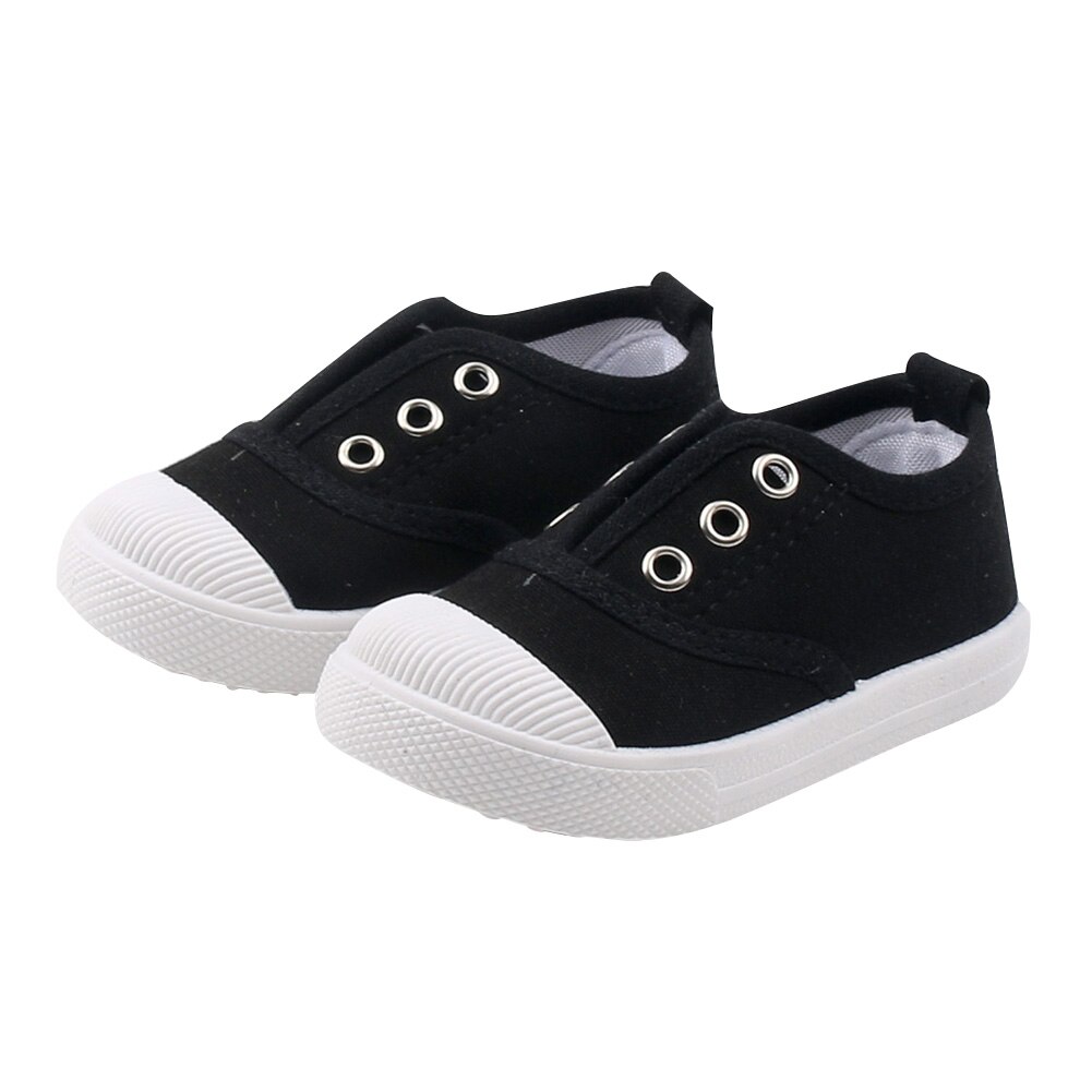 Zapatos de lona para niños y niñas, calzado informal para interior de guardería, primavera y otoño,: Negro / 30
