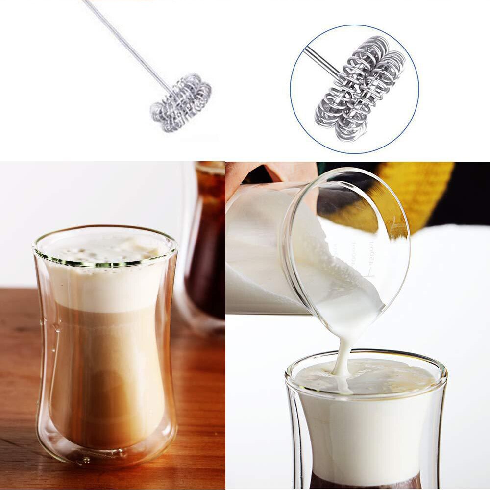 Mousseur à lait électrique, en acier inoxydable, Double maille, pour faire mousser le café