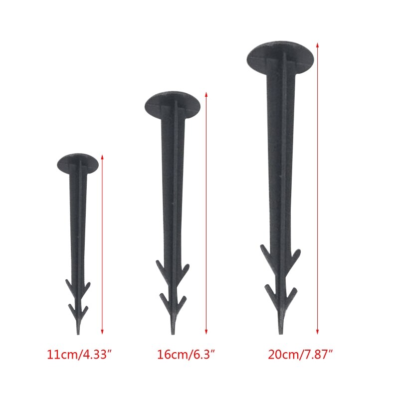 Plastic Black Cloth Nails Set of 100 Earth Nail Fixed Film Garden Peg Tool Supplies for Outdoor Gardening Nails