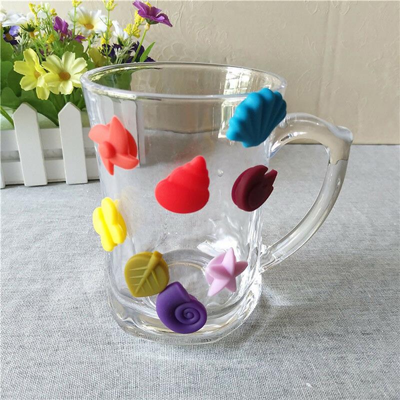 8PCS Mini Cute Wine Glass Charms Silicone Assorted Types Wine Glass Marker Wine Glass Tag Bar Accessories For Party