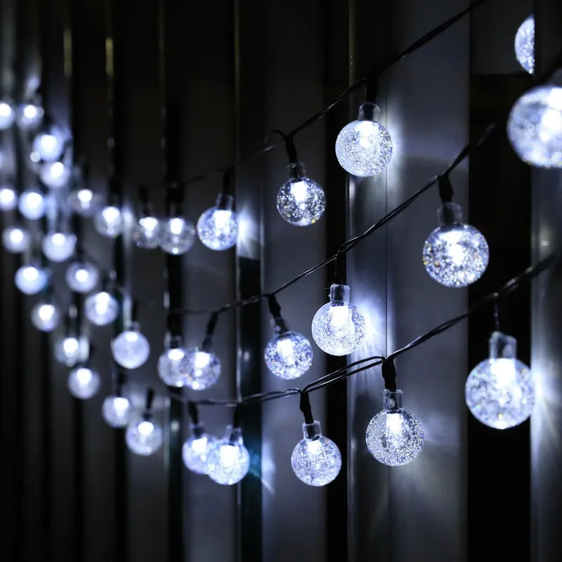 Solar Kristall kugel LED Lichterketten LED Solar Outdoor Licht IP65 Lichterkette Weihnachts girlande für Gartenparty Dekor