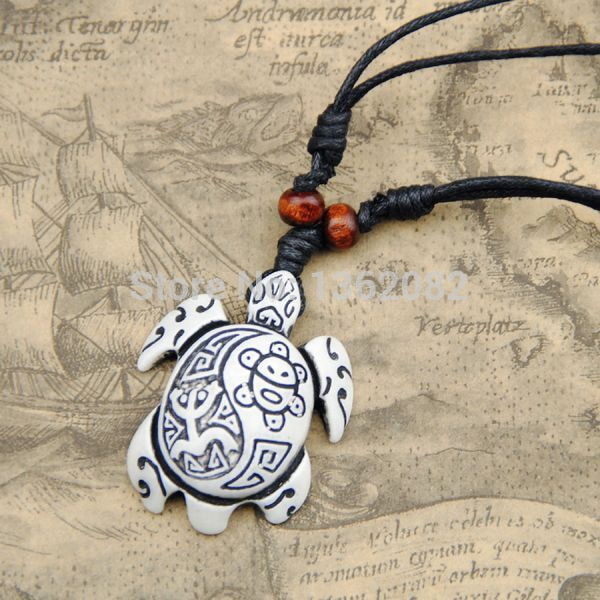 Collier Tribal en forme de grenouille, Simulation d'os sculpté, sourire du soleil, «tano Coqui», tortue surfeuse, , MN265