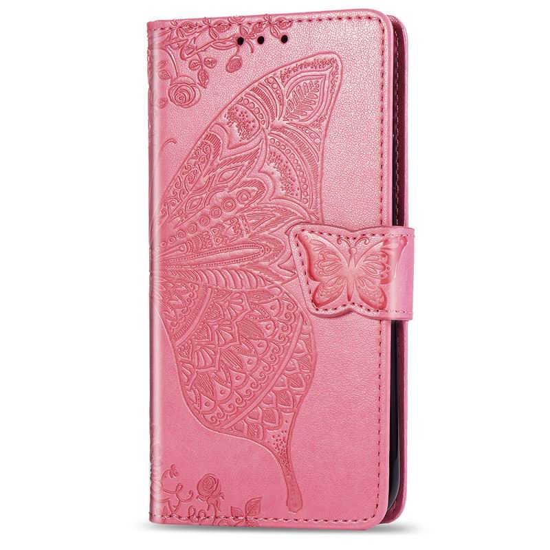 Voor Samsung Galaxy A12 Coque Wallet Leather Flip Case Op Voor Samsung A12 Een 12 A125F SM-A125F Cover 6.5 "3D Vlinder Fundas Etui: Pink