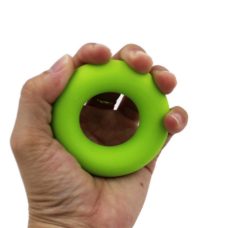 1Pcs Strength Hand Grip Ring Muscle Power Training Rubber Ring Exerciser Gym Expander Gripper Strength Finger Ring: Green
