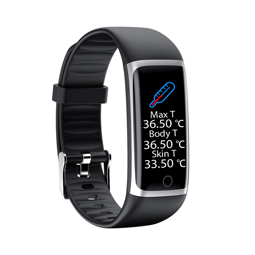 M9 3d färgglada skärmar i realtid kroppstemperatur smart armband fitness tracker smart fitness klocka: Grå