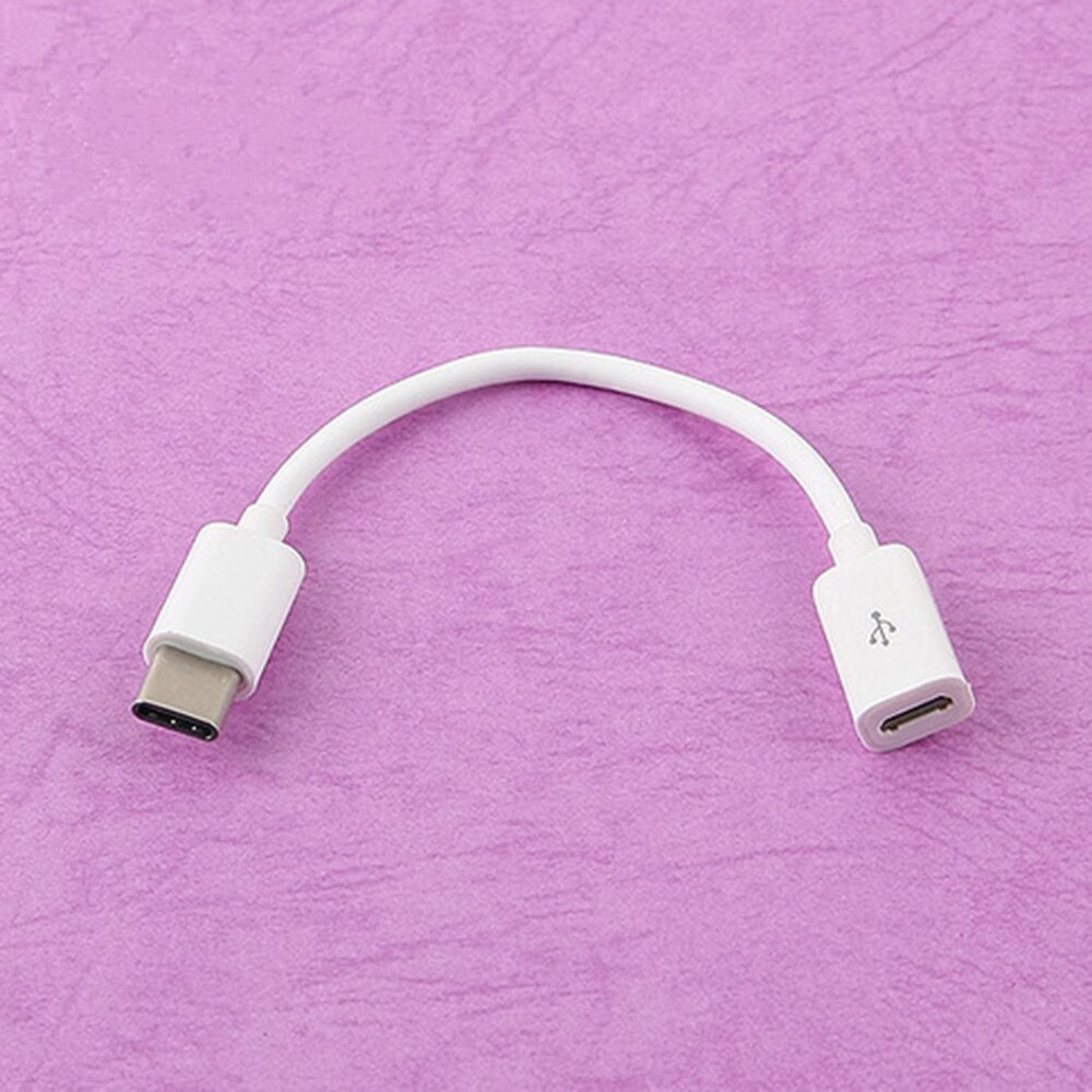 10 cm/15 cm USB2.0 Micro USB 5 broches femelle à USB-C 3.1 type-c mâle convertisseur câble adaptateur: White Color 10cm