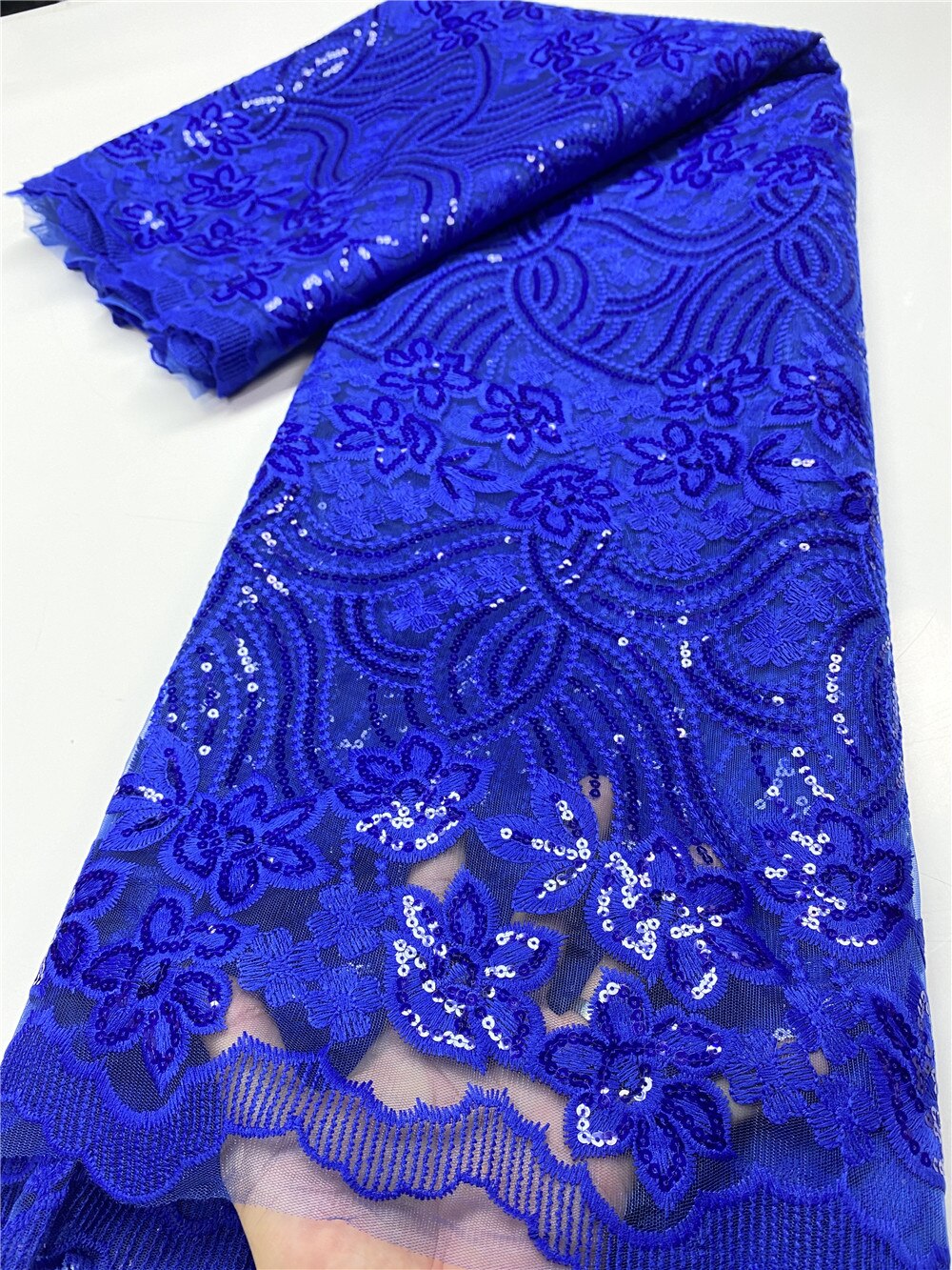 French Net Lace Fabric Lace Latest African Lace Fabric Embroidery Nigerian Mesh Tulle Lace Fabrics YA3563B-5: Picture 3