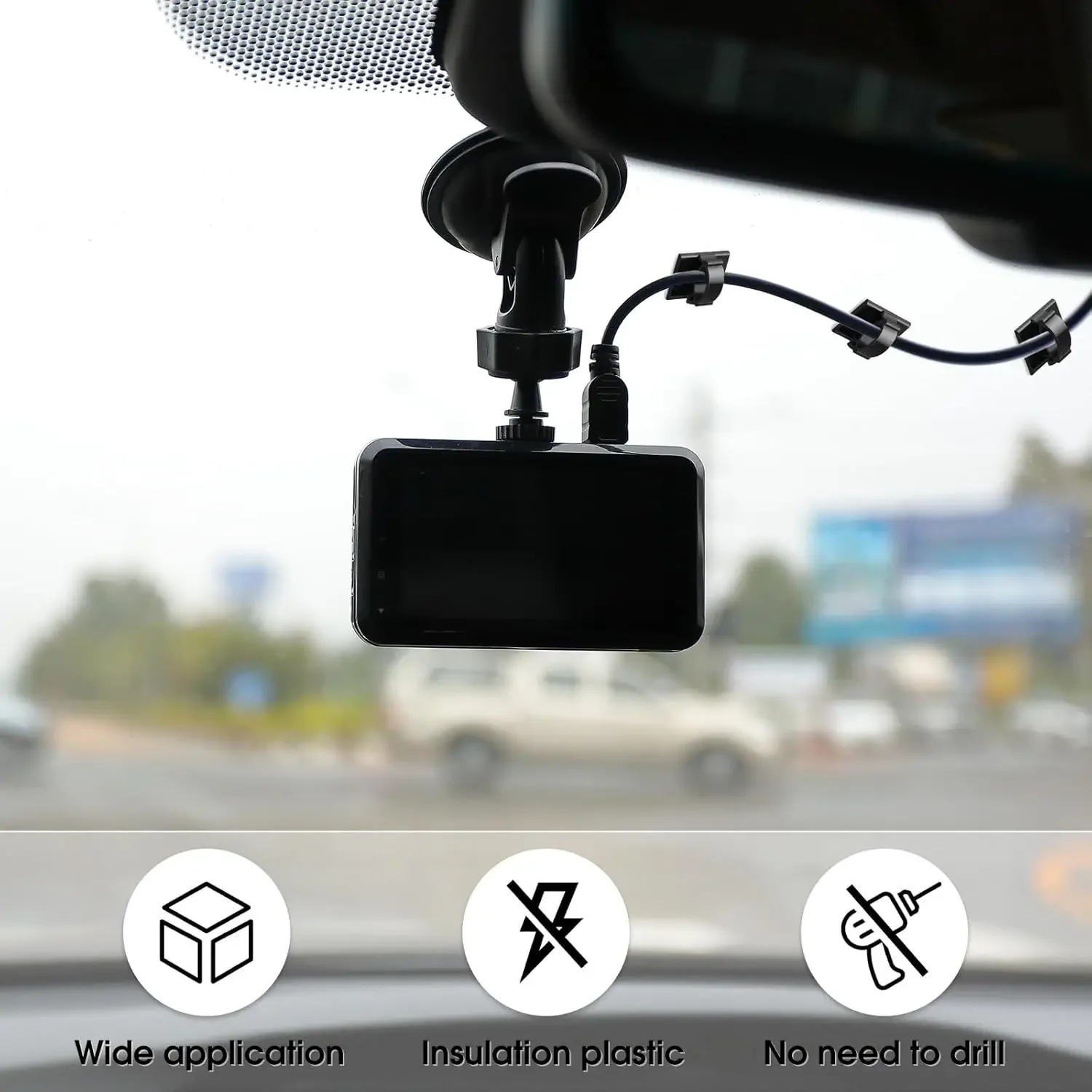Cable Clips Adhesive Cable Organizer Sticky Wire Clip Cord Organizer Wires Management Holder for Office Car Home Charging Cable