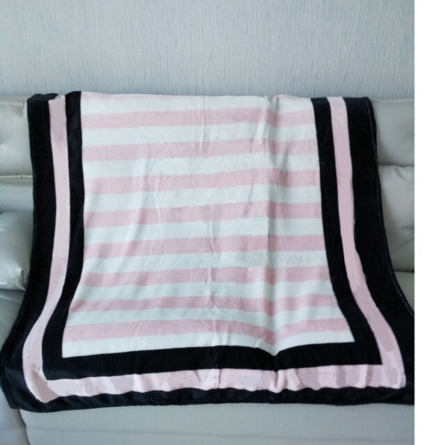 Gestrickte Manta Weiche Warme Flanell Grau Weiß Schwarz Rosa Decke Werfen 130x150cm Decke Kuvertübetreffend Geburtstag: Rosa-V