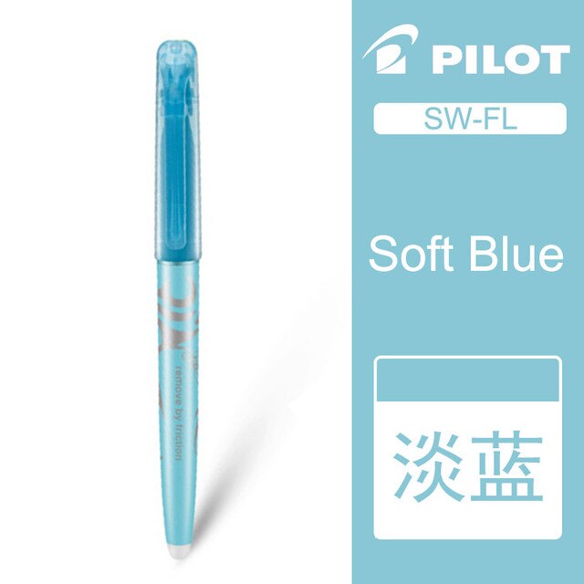 Pilot sw-fl frixion slettelig highlighter 6 stk farvemarkør sæt doodle malerartikler: Blød blå