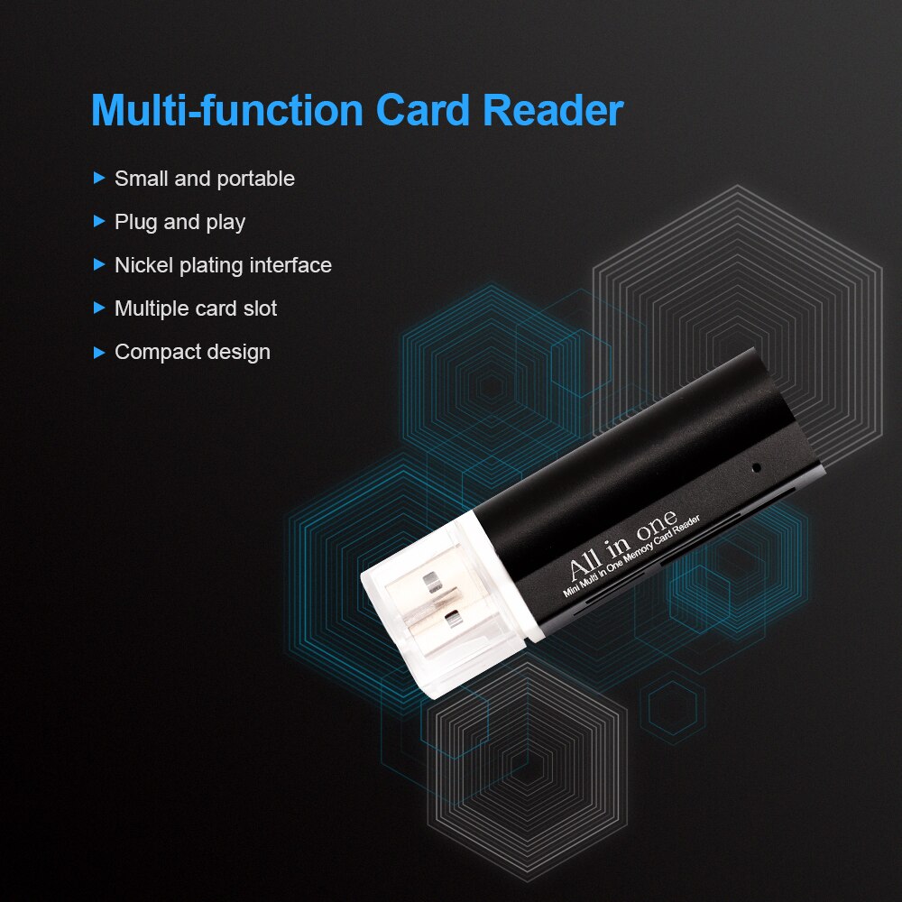 Micro USB Card Reader USB2.0 Mini Multi In One Memory Card Reader Support TF Card Recorder Storage Card Rotatable Card Reader