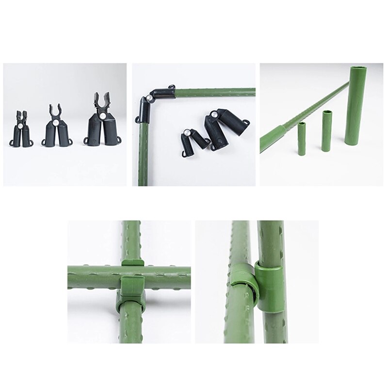 35Pcs Bracket Climbing Frame Set Plant Pile Connector Clip Connecting Cross-Buckle Fixing Joints Plastic Garden Tools