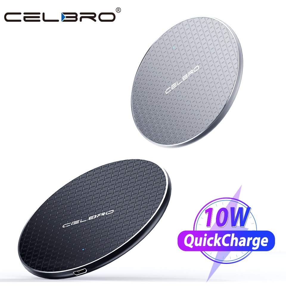 Cargador de teléfono inalámbrico QI cargador de almohadilla de carga rápida cargador de teléfono móvil para Samsung Note 10 Plus Huawei P30 Pro 10W Delgado