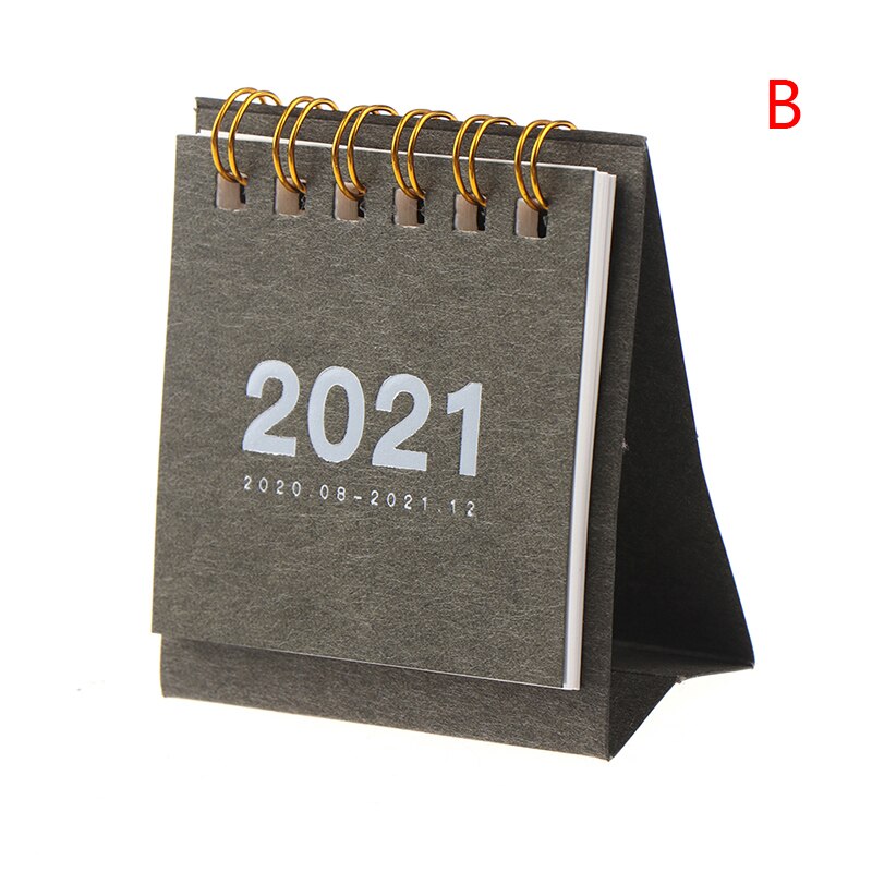 Mini calendário de mesa 2020 2021 criativo ornamentos trabalho portátil nota calendário plano de ano novo programação de volta à escola: B