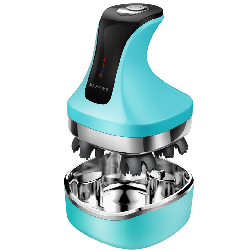 4D Electric Head Massager Scalp Massager IPX7 Waterproof Promote Hair Growth Body Neck Deep Tissue Kneading Massage Rechargeable: Blue