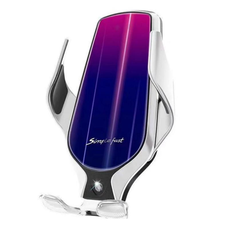 Capteur intelligent pour téléphone | Chargeur sans fil rapide, support de charge sans fil pour voiture, rotation de 360 degrés 10W, accessoires d'intérieur simples et rapides: Silver