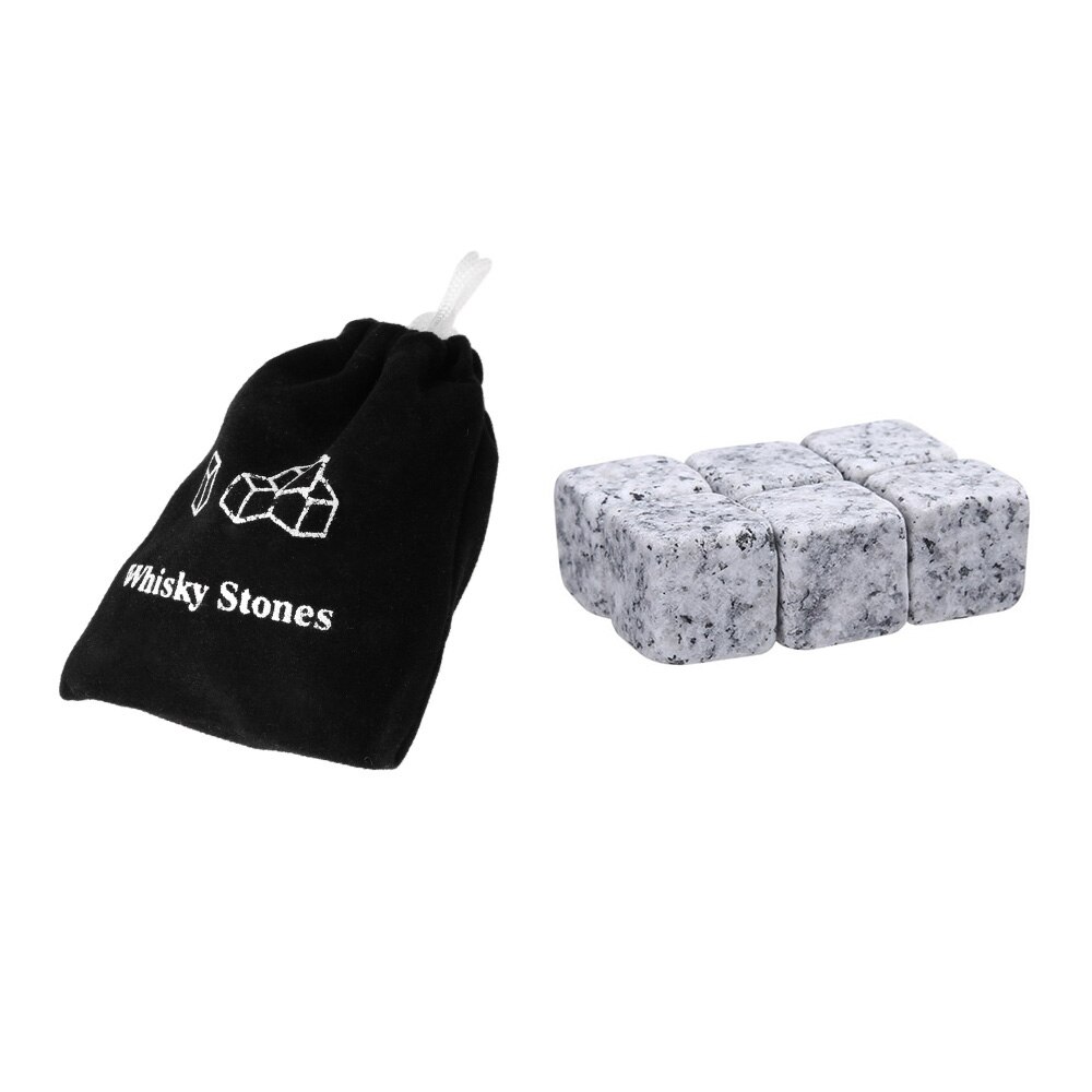 6 Stks/set Whisky Stenen Ijs Koeler Drankjes Cooler Cubes bier Rocks Graniet met Pouch Wijnkoeler Whisky Stenen 3 kleuren