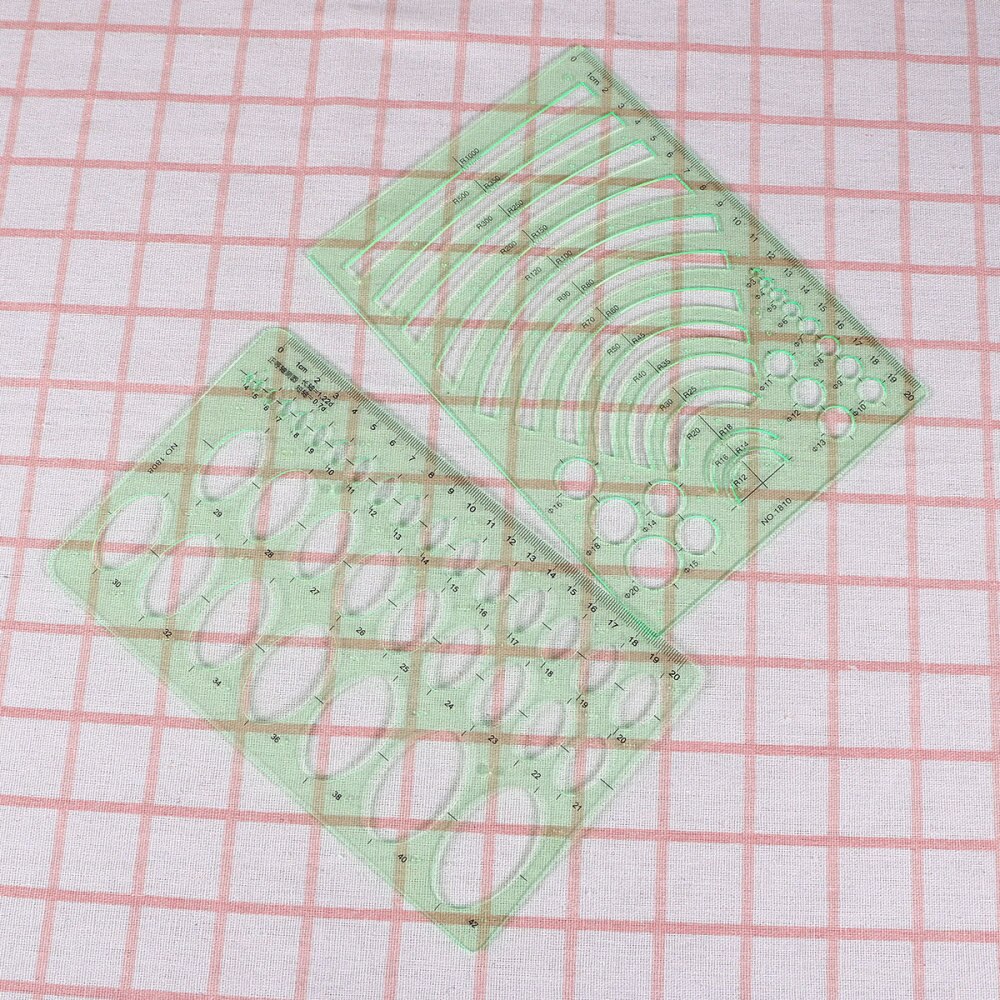11 Uds verde transparente ampliado Plan de Casa Plantilla de geométrica de los gobernantes de encofrado para construcción dibujos plantillas para oficina