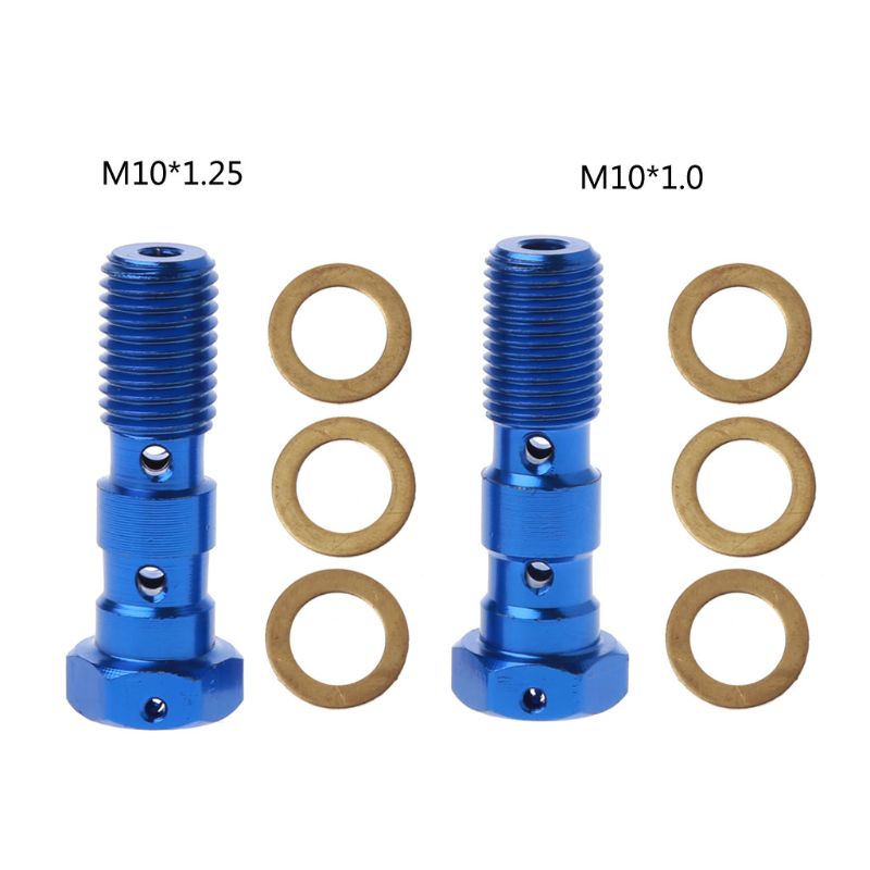 Tornillo de manguera de aceite para cilindro maestro de freno de Moto tornillos de tubo Universal con arandela para motocicleta M10x1.25/M10x1.0