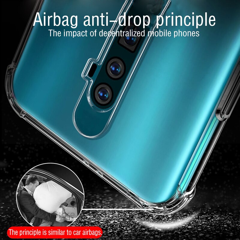 airbag transparent protective case for oppo reno 2 2f 2z 10x zoom ace x2 pro Shockproof silicone phone cover on oppo reno2 coque