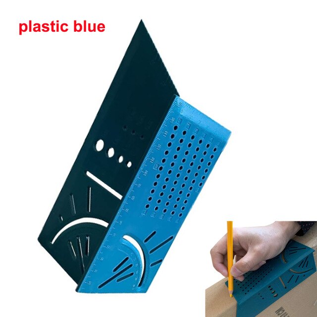 Japanse Aluminium 45 Graden 90 Graden Houtbewerking Multifunctionele Vierkante Gauge Hoek Gradenboog Over De Heerser: plastic blue
