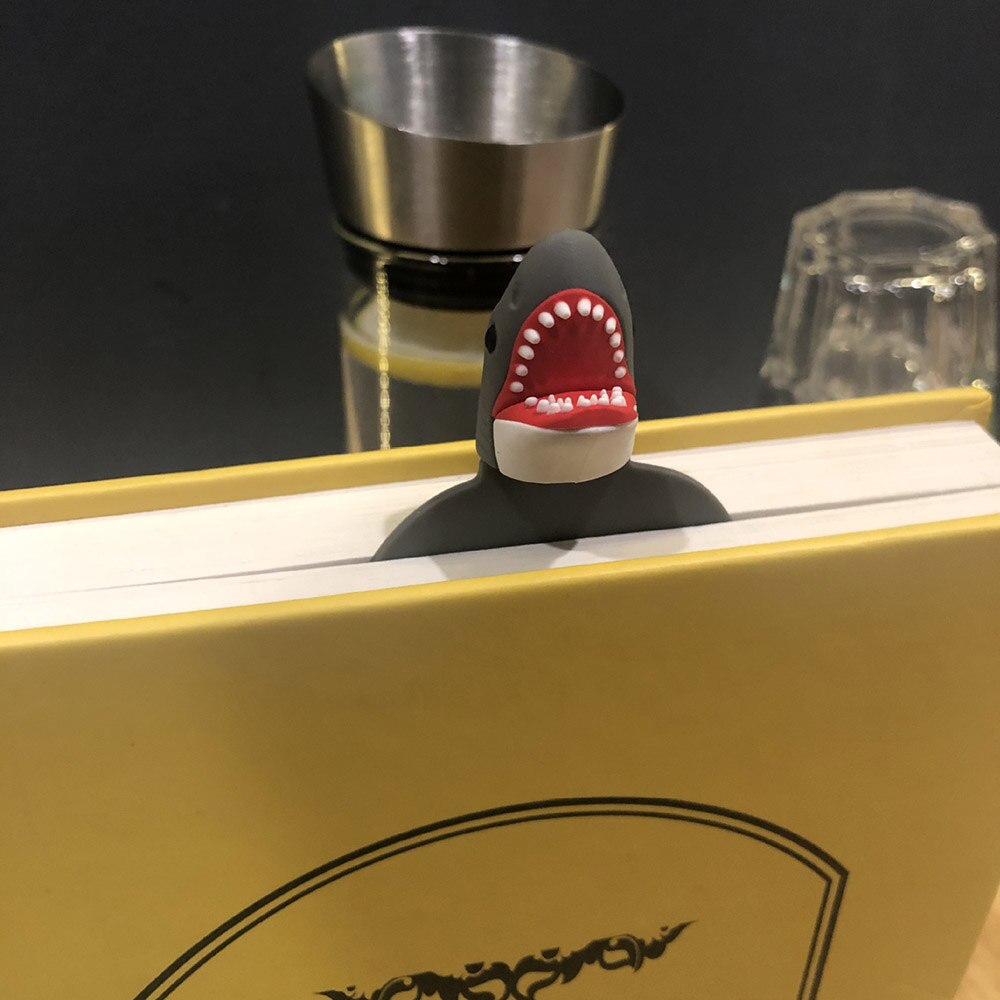 3D Stereo Bookmark Cartoon Marker Book Clip Cute Shark Crocodile Bookmark Of Pages Kids School Supplies