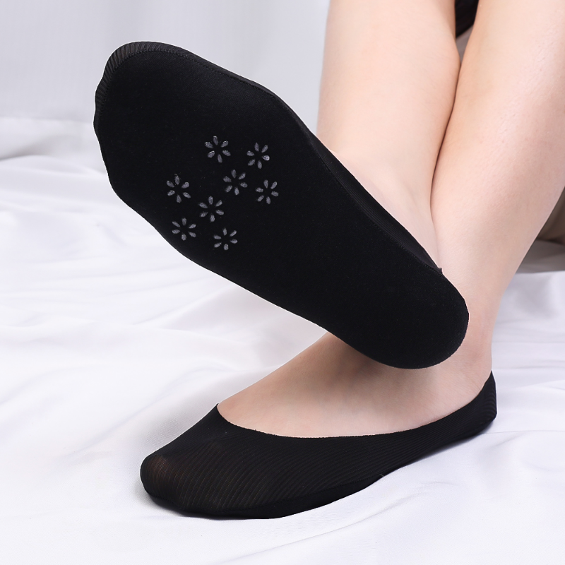 1/5Pairs Women Invisible Socks Summer Ladies Silicone Antiskid Ice Silk Seamless Breathable Cool Ankle Boat Socks