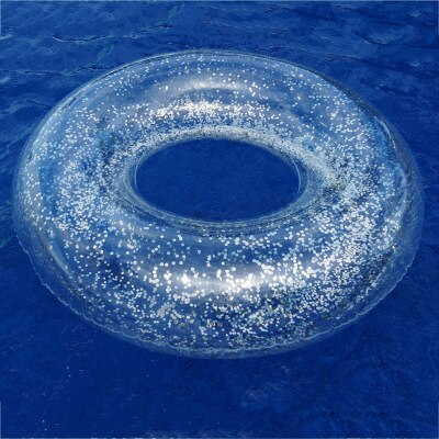 9 kleuren Glitter Zwembad Buis 107 cm Giant Opblaasbare Zwemmen Ring Voor Volwassen Vrouwen Zwembad Float Air Matras Zomer Water speelgoed boia: WHITE