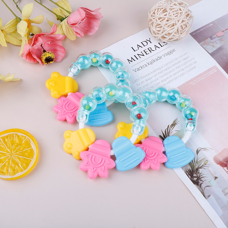 Newborn Baby The Silicone Teether Rattles Toy For Toddler Handbell
