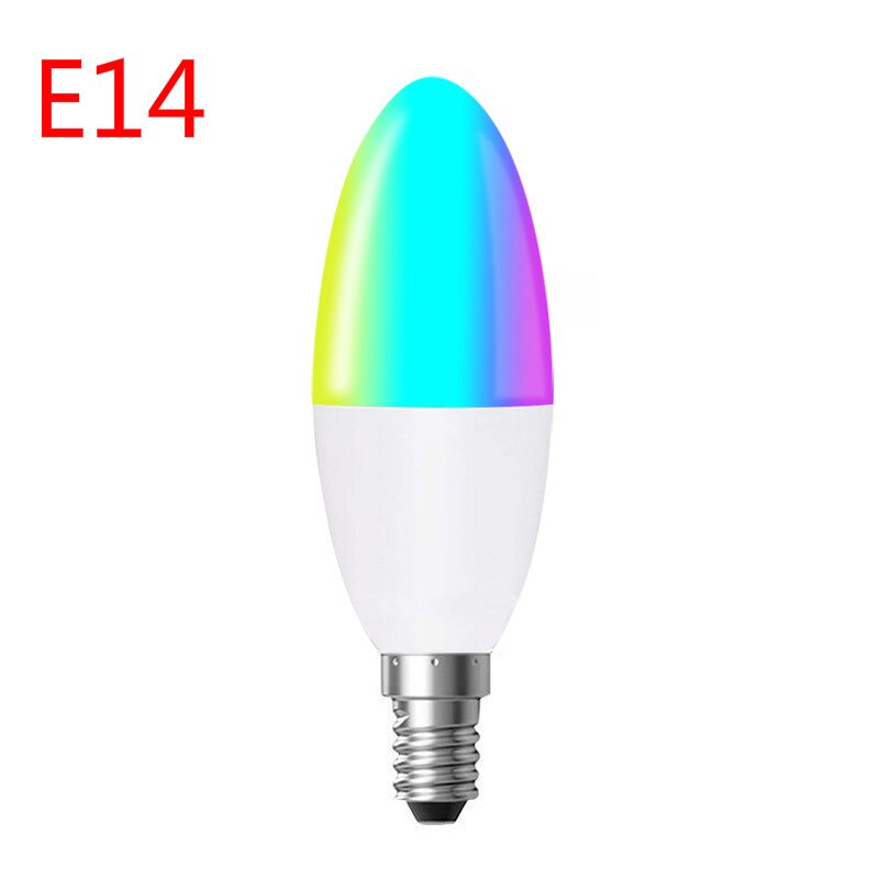 Tuya Kaars Vorm Smart Rgb Wifi Gloeilamp E27 E14 B22 Intelligente Led Lamp Dimmer Lamp Compatibel Met Alexa google Thuis: E14