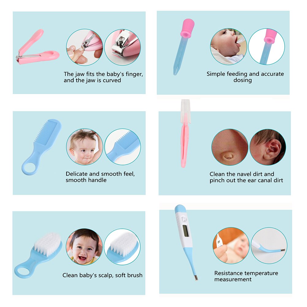 Baby Care Kit Baby Grooming Set Kit Thermometer Clipper Scissor Kid Toiletries for Babies Multifunction Baby Kit Kid Healthcare